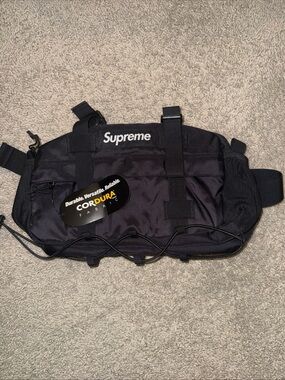 Supreme Black Cordura Waist Sling Bag